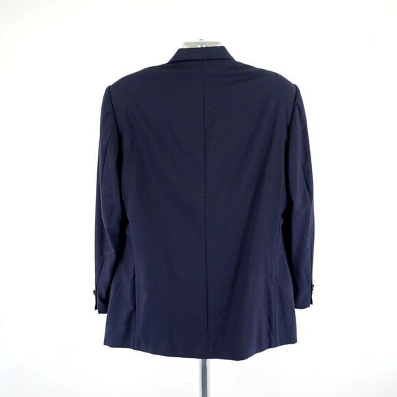 Oscar De La Renta Blue Wool 2 Bronze Button Blazer 42L / Slim 44L - Picture 6 of 12